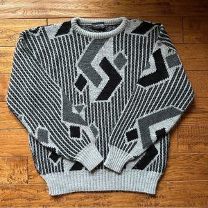 Vintage Tons O’ Fun Mohair Like Sweater Made In USA Geometric